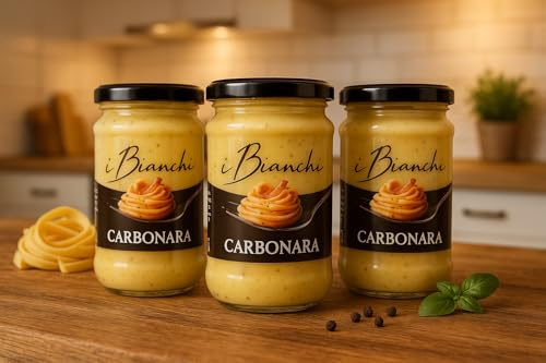 Salse Pronte Gourmet in Vasetto da 190g – Tartufata, Cacio e Pepe o Carbonara – Confezione da 3 o 12 Vasetti – Condimenti Cremosi per Pasta, Crostini e Ricette Veloci (3 vasetti, Carbonara)