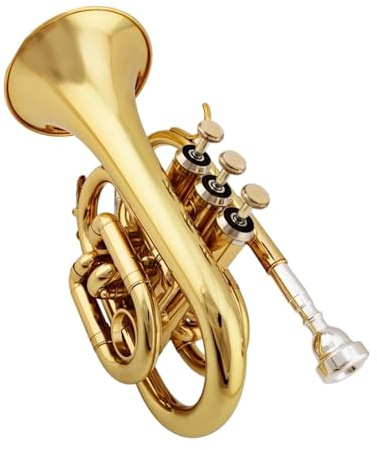 Messingtrompete Tragbare Trompete B Blatt Taschenkornett Blechblasinstrument