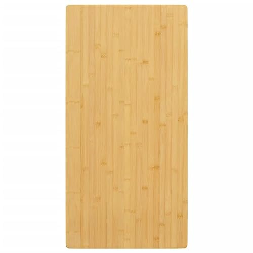 HETFTJN Bambusplatte 40x80x1,5 cm, lackiert, massiv, rund, pflegeleicht – Schreibtisch, Küche, Esstisch, Garten, Balkon, Büro