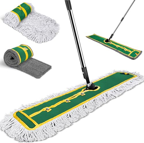 MASTERTOP 41in Large Flat Mop, 2 Washable Pads for Hard Floors Cleaning | Stainless Steel Handle, 105cm Extra Wide Mop Head, Heavy Duty Commercial Sweep Duster for Warehouse, Garage, Hotel, Office