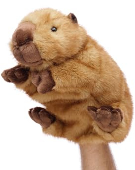 Kuscheltier Handpuppe Capybara 28 cm braun Plüschwasserschwein Stofftier