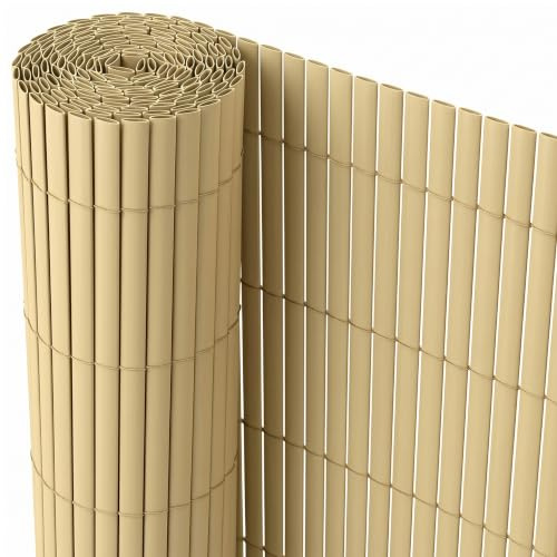 Ribelli® PVC Sichtschutzmatte 90x500 cm – Windschutz & Sichtschutzzaun für Balkon, Garten & Terrasse, wetterbeständige Kunststoff-Matte, Bambus