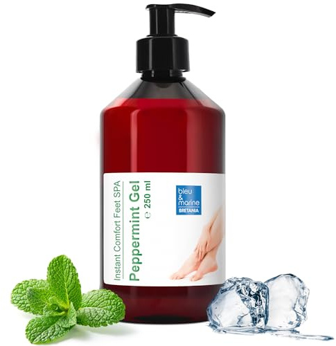 Cryo Gel pour les Pieds à la Menthe Poivrée - Gel Froid Jambes Lourdes Soulagement des Jambes Fatiguées Traitement des Varices Jambes Sans Repos Peaux Sèches Callosités 250ml