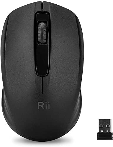 Highspirit Souris Optique sans Fil RF 2,4 GHz Dongle USB sans Fil Inclus, Noir