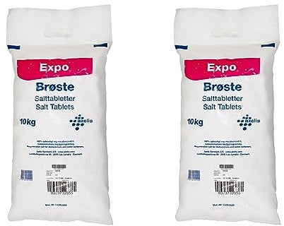 2 x 10 Kg Broste Salt Tablets | Water Softener | Food Grade | Compatible to All Water Softner Machines | Best For Laundry Kitchen Dish Washing & Water Softening | Premium Quality Salt Tablet (2 Packs)