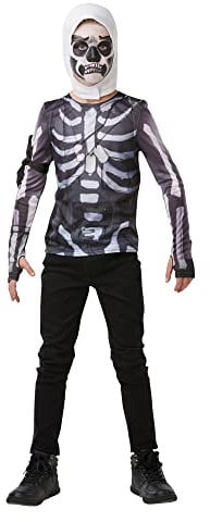 RUBIE'S Fortnite-Déguisement Top + Cagoule Officiel Fortnite Skull Trooper - Medium - 152 cm
