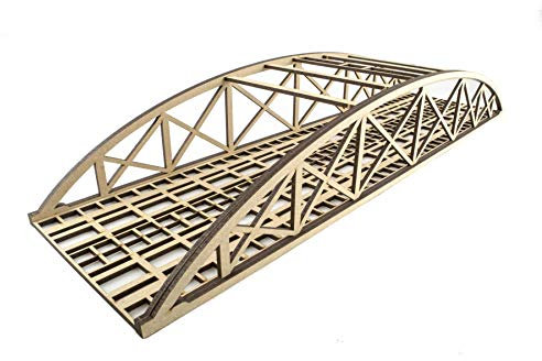 War World Scenics Zweispurige Low-Detail Stabbogenbrücke 400mm - Spur 00/H0 MDF Modellbahn Modellbau Landschaft Gelände