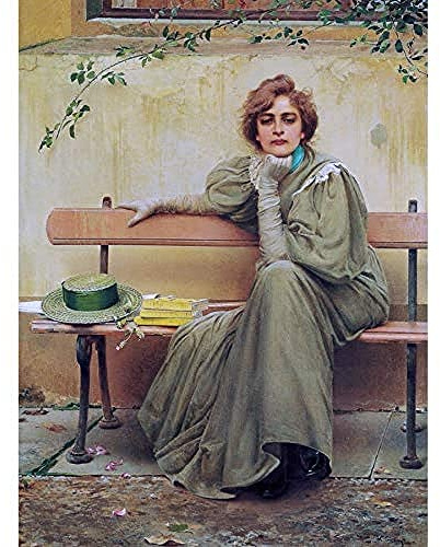 Artery8 Corcos Dreams Woman Bank 1896 Kunstplakat Ungerahmter Druck 30x40 cm