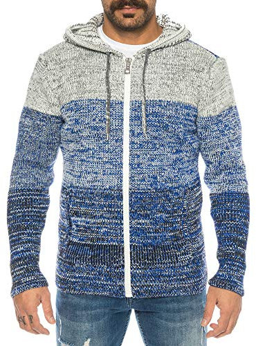 Raff & Taff Herren Jacke Strickjacke Strickpullover bis 3XL | Warm, Weich, Wolle | Wohlfühlen mit Style (Blau (812), 3XL)