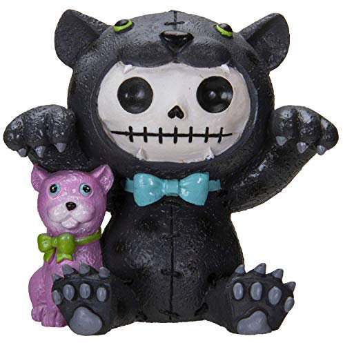 Furrybones Summit Collection Black Panther Basheera Figur Dekorative Signature Skelett in Black Panther Cat Kostüm mit Pink Panther Puppe 10,2 cm hoch Sammlerstück Statue