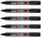 POSCA Mitsubishi Pencil - 5 Marqueurs Noirs PC5M - Pointe Conique Pointe Moyenne - Marqueur Peinture à Base d'Eau - Tout Support - Pour Papier, Textile, Verre, Galet, Bois, etc.
