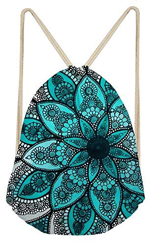SEANATIVE Boho-Mandala-Sport-Rucksack mit Kordelzug, leicht, für Fitnessstudio, Yoga, Sting, Tasche, lässiger Tagesrucksack