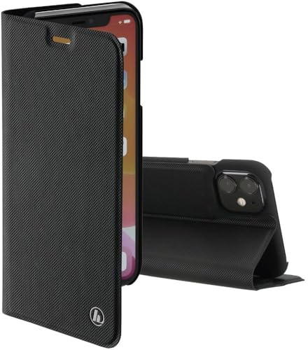Hama Handytasche für Apple iPhone 12 mini „Slim Pro“ (Schutzhülle mit Geldbörse 2x Kartenfach, klappbare iPhone 12 mini Hülle mit Magnetverschluss und Standfunktion) schwarz