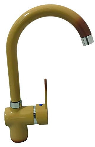 Rubinetto mod. Posillipo adatto per Lavello Cucina con miscelatore monocomando. Moderno e Girevole (Colore TERRA DI FRANCIA)