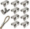 NNNJunhua Stainless Steel Heavy Duty Rope Clamps Double Rope Clamps 2 Lines of Rope Metal Clips Fits 14/45 Inch(8mm) to 1/2 Inch(12.5mm) Twisted or Braided Ropes 10 Pieces