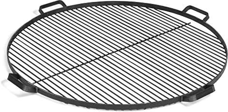 gartendekoparadies.de Griglia con 4 manici, griglia in acciaio naturale ghisa (Ø 80 cm)