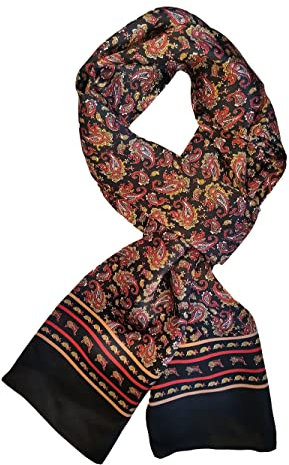 UK_Stone 100% Seide Paisley Blumen Halstuch Herren Schal (#7), Größe: 160*28cm(62,4''x 10,92'')