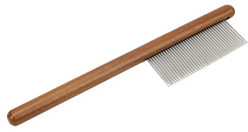 Flohkamm Für Katzen, Katzenkamm, einreihiges Design mit Holzgriff Katzen Kamm Hunde Kamm für Hauskatzen und -hunde