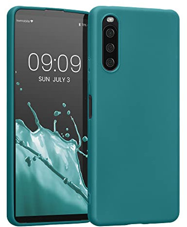 kwmobile Housse Compatible avec Sony Xperia 10 IV Coque - Housse de téléphone Protection Souple en Silicone - pétrole Mat