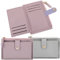 COLOFALLA 2PCS Petits Porte Monnaie Mini Porte Cartes en Cuir PU Portefeuilles pour Femme et Homme 6 Compartiments de Carte 1 Poche à Monnaie Cadeau Noël (Violet et Gris Clair)