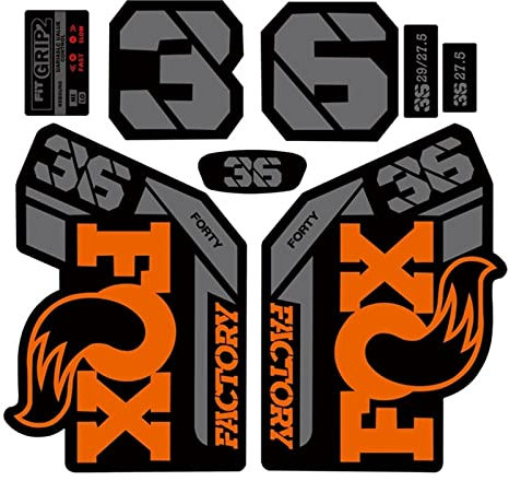 Adesivi Forcella Bicicletta F-O-X 36 Adesivi Forcella Anteriore Bicicletta Mountain Bike 36 Adesivi Forcella Anteriore Adesivi Bicicletta Adesivi Ammortizzatori Adesivi Autoadesivi (Color : Orange)