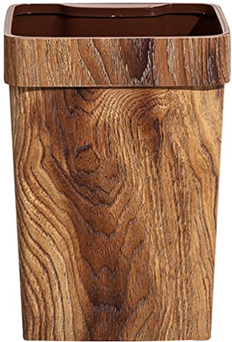 TOPBATHY Bote De Basura De Grano De Madera De Imitación Papelera De Madera Papelera De Baño Pequeña Papelera Contenedores De Cesta Dormitorio De Basura El Plastico Auto Oficina Soporte
