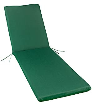 GHIOCUSCINI | Cuscino per Lettino Prendisole, COLORE VERDE UNITO in Tessuto Cotone/Poliestere, Sfoderabile, 73 + 110 x 57 cm, Alto 6 cm, Made in Italy