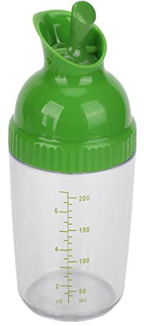 200ml Salad Dressing Shaker Leakproof BPA Free Dishwasher Safe Sealed Spice Bottle Mixer for Sauce Marinade (Green)