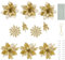 ilauke 34Pcs Christmas Flowers Set, Glitter Artificial Poinsettia, Glitter Snowflake and Berry Stems for Wedding Christmas Decorations, Christmas Tree Ornaments, Garland Wreath Decoration, Gold