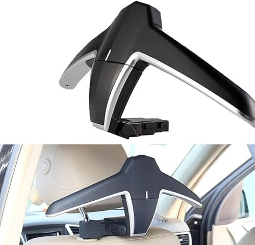 LOLUZ Auto-Kleiderbügel für Mercedes Benz EQA EQB EQC EQE EQS | Universal Faltbarer Kopfstütze Kleiderhalter Sitzrücken Rücksitz Organizer Zurück Haken