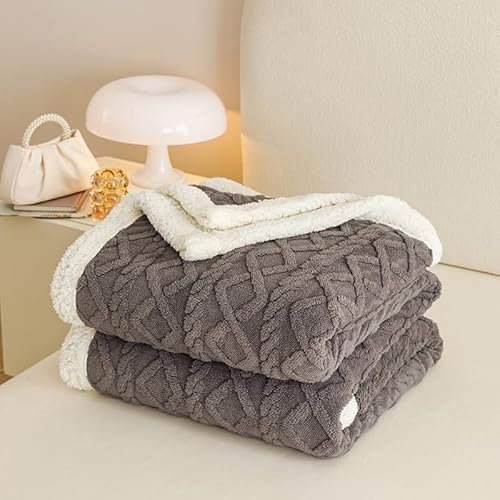 WUMIUER Warme Kuscheldecke 200x230cm Flauschig & Super Weich Fleecedecke Wohndecke Grau - Weiß, Winter Sofadecke Couchdecke Bett Überwurfdecke für Damen Herren Erwachsene
