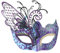 Ubauta Venezianische Frauenmaske mit Schmetterlingen, Strass, Metall, für Maskerade/Karnevalsparty/sexy Kostümball/Hochzeit (blau-violetter Schmetterling)