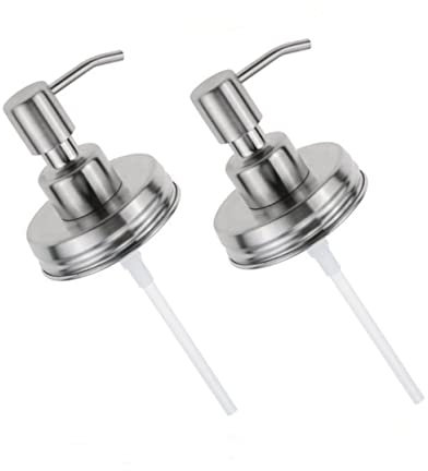 PRETYZOOM 2stücke Edelstahl Spenderpumpe Mit Spenderdeckel Lotionpumpe Für Glas Geeignet Für Bad Und Küche Ersatz Für Defekte Pumpspender