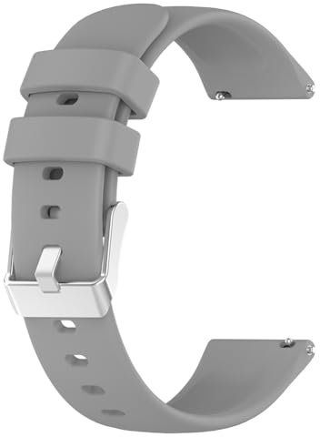 Fiorky Silicone Designer Band Replacement Watch Strap 20mm Smart Watch Band Quick Release for Huami Amazfit GTS 4/2 Mini GTS 3 2e for Amazfit Bip 3 Pro/Bip 3/ Bip U/Bip/Bip Lite, Length, Grey