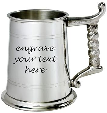 Wentworth Pewter Chope en étain avec poignée en corde de 1 pinte, A238TENG