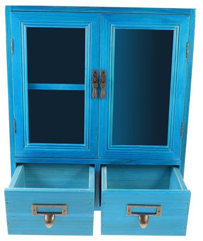Warmhm Kleiner Schrank Hausschrank Wandmöbel Wandschrank Vitrine Möbeldekoration Holzschrank Ornament Weinschrank Holzmöbel Arbeitsplatte Aufbewahrungsschrank