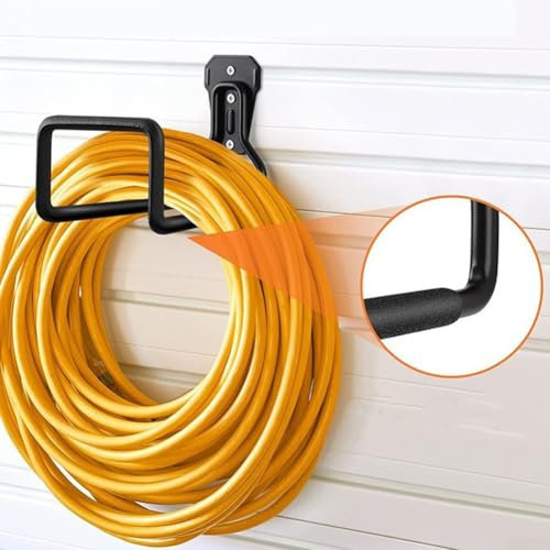 UTTASU Robuster Gartenschlauchhalter aus Eisen, wetterfest (schwarz)