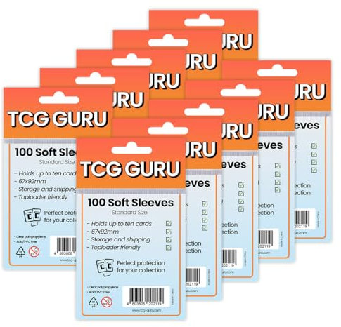 TCG Guru Soft Sleeves, Schutzhüllen, 100er Pack, Größe 67x92 mm, für Sammelkarten in Standardgröße (10)