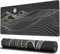 WuYuLunBi Minimalistic Topographic Map Gaming Mouse Pad - Large Desk Mat with Stitched Edges, XL Extended Mousepad with Anti-Slip Bottom, Desk Pad for Keyboard and Mouse, 31.5 X 11.8 in, White (Gray)