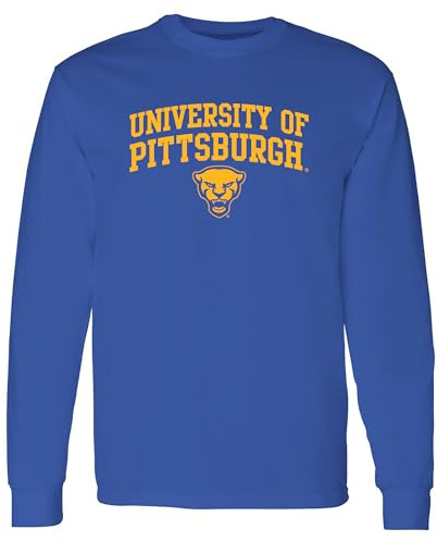 NCAA Offiziell lizenziertes College – University Team Color Arch Logo Langarm, Pittsburgh Panthers Königsblau, M