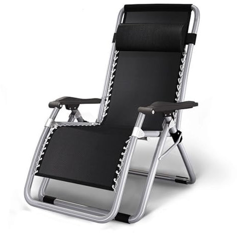 Klappbarer Liegestuhl mit Tisch, tragbarer Lounge-Sessel mit gepolstertem Sitz für Terrasse, bequem und langlebig