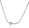 Evensee Halskette Damen Silber 925, Gekrümmt Kreuz Anhänger, Kette Mit Elegantem Kurvigen Kreuz, 925 Sterling Silber Chain, Modischer Frauen Schmuck Collier, Edles Geschenk