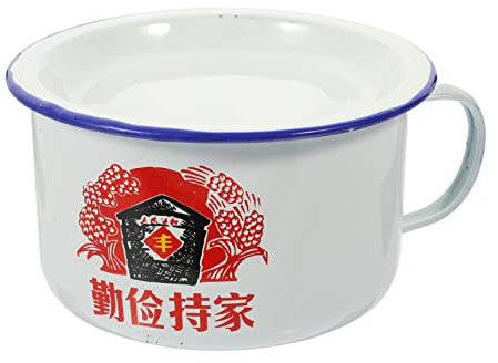 OFFSCH Set Aus Emaille-schüsseln Im Retro-stil Mit Deckel Snack-nudelschüssel Tuerware Für Instant-ramen Küchendekor Leicht Zu Halten