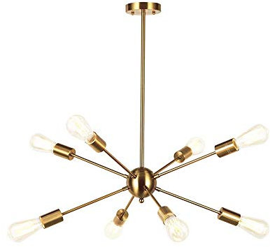 Gold Moderne Kronleuchter Deckenanhänger Beleuchtungskörper Kronleuchter Nordic Postmoderne Hängelampe Vintage Pendelleuchte Hängelampe MetallE27 Lampenfassung (Größe 12 Lichter) Interessanter