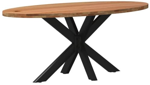 vidaXL Esstisch Hellbraun 180x90x74 cm Massivholz Eiche Oval, Küchentisch, Restauranttisch, Tisch Restaurant, Esszimmertisch, Bistrotisch