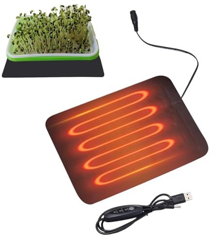 Propagateur Chauffant thermostatique, Coussin Chauffant USB pour, température réglable, Coussin Chauffant 8,5 W, Tapis Chauffant pour, Tapis de Culture en Cuir PVC, adapté