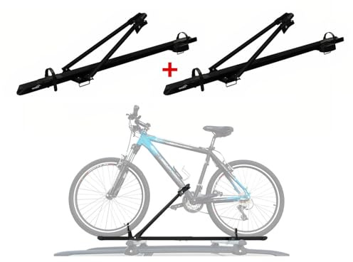 Fahrradträger Dachfahrradträger bis 17kg Aluminium Schwarz Fahrradhalter 2tlg