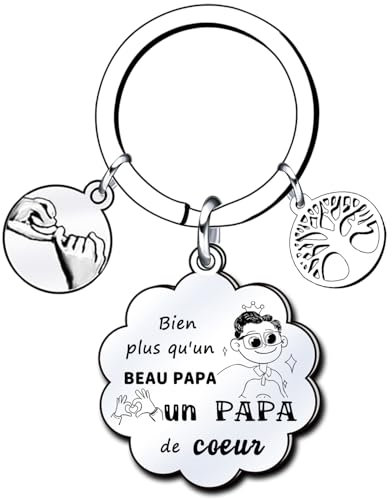 QTZXZX Cadeau de Papa Porte clés Papa Meilleur Papa, Porte-clefs Papa,Cadeau Baptême, Porte-clés Hommes de Fête des Pères, Noel Papa (1)