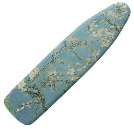 Buxolandt Almond Blossom Oil Painting 122 x 38 Ironing Board Covers Easy to Install Resistant, Elastic Edge Buckle Strap Fasteners Breathable & Wear-Resistant Resist Scorch Protective Cover