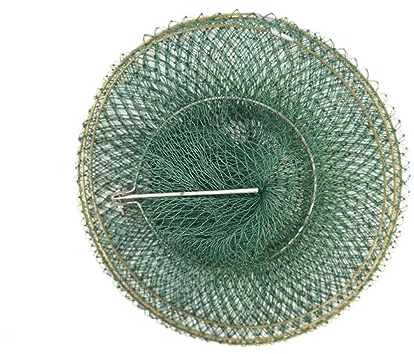 Handgewebtes Fischernetz, Dreilagig, Faltbar, Nylon, Grün, Angeln